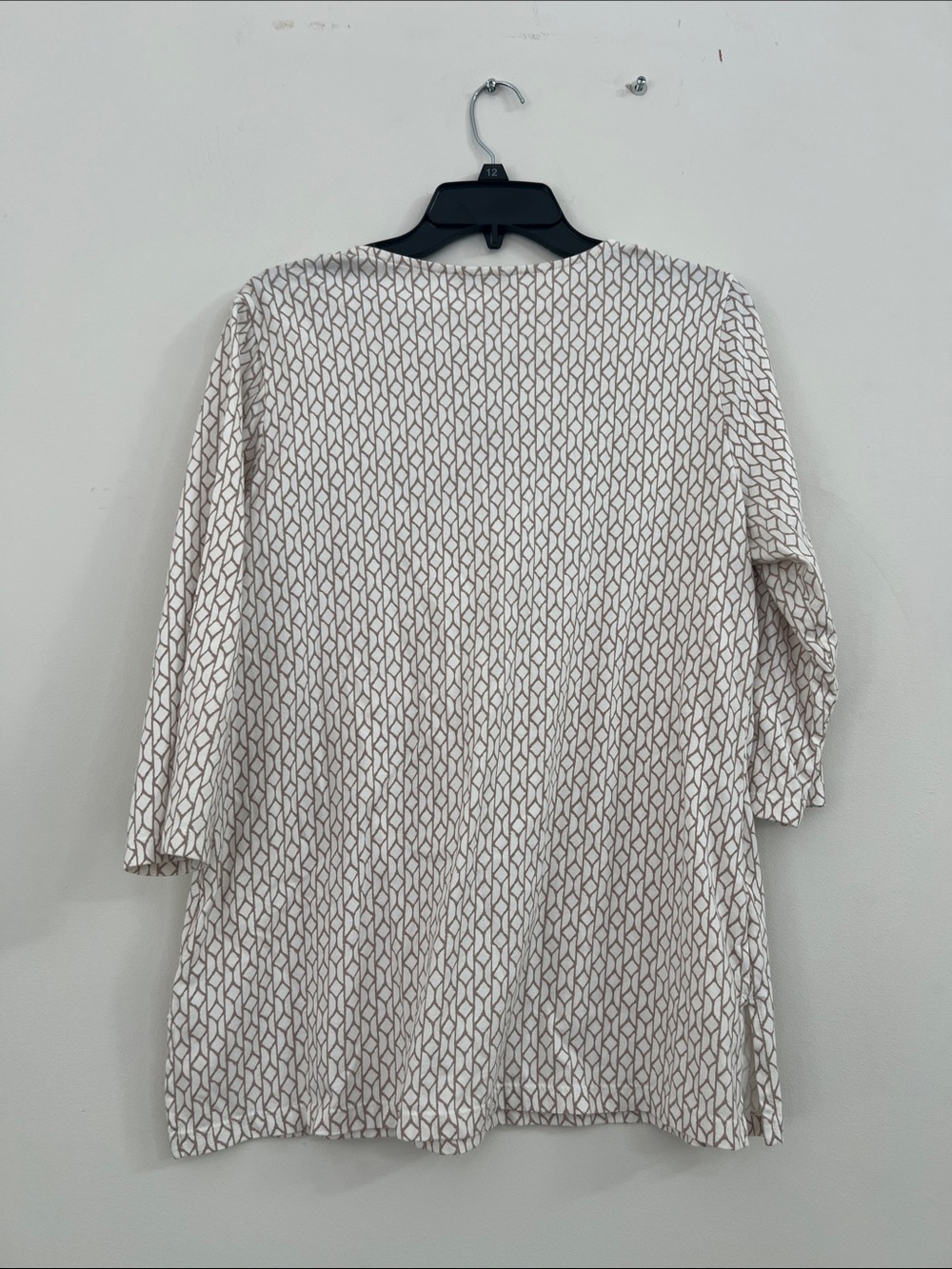 Coldwater Creek Cream Tunic with Tan Embroidered V-Detail - Picture 6 of 8